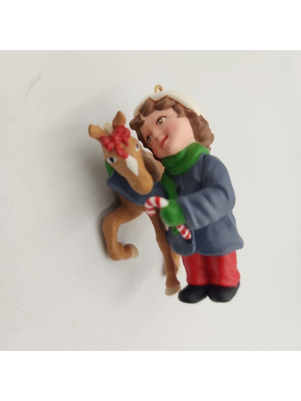 Vintage 1991 Hallmark Keepsake Christmas Ornament “Sweet Talk”Little Girl &Pony